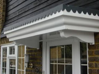 Ripley flat topped lead effect overdoor traditional GRP canopy