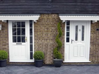 Ripley flat topped lead effect overdoor traditional GRP canopy