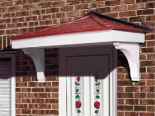 Suffolk tile effect hip-roof GRP canopy